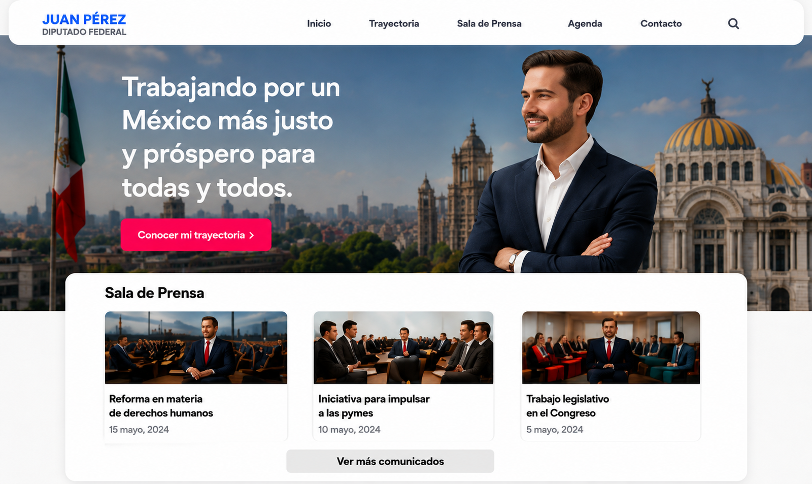 Ejemplo de un sitio web personal impulsado con Motor Wikipol