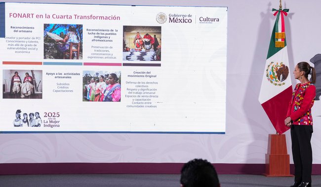 Presidenta: A través del FONART y Original se apoyará a 140% más artesanas y artesanos mexicanos como parte del Plan México