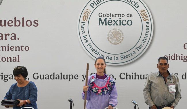 Presidenta Claudia Sheinbaum restituye más de 820 hectáreas a los pueblos Ódami y Rarámuri de la Sierra Tarahumara en Chihuahua