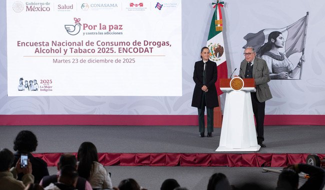Resultados de la ENCODAT 2025 demuestran que funciona la campaña Aléjate de las drogas. El fentanilo te mata: Presidenta Claudia Sheinbaum